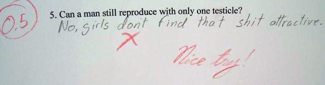 funny test fail Top 10 Most Funny Exam Answers