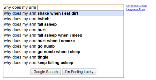 why does my arm shake when i eat dirt 3 Top 10 Most Funny Google Search Suggestions