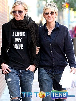 ellen degeneres rossi Top 10 Hottest Celebrity Couples