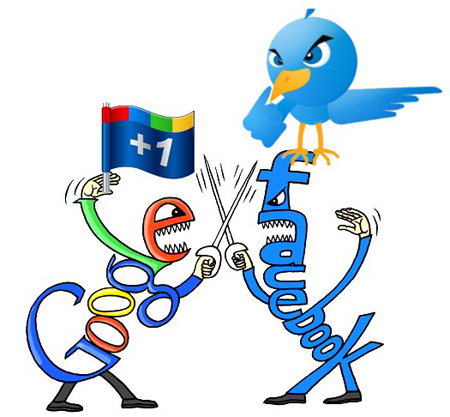 facebook google plus twitter versus 10 Differences among Google+, Facebook, and Twitter