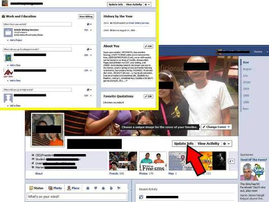 Tip 2 Update Your Info 10 Things That You Can Do To Your Profile With Facebook Timeline