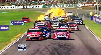 10. Early Burn at the V8 Supercar Perth Barbagallo Raceway 10 Worst Motorsports Crashes in 2011