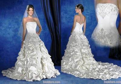 Wedding Dress Model  on Ball Gown Strapless Cathedral Royal Train Taffeta Ruffle Wedding Dress