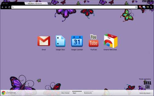 6. Anna Sui Top 10 Best Google Chrome Themes   2012