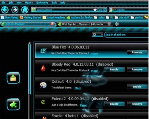 9. A Blue Fox Theme 10 Best Mozilla Firefox Themes   2012