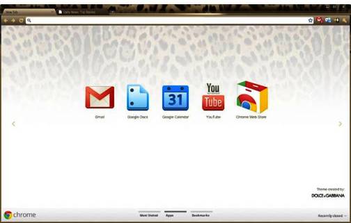 9. Dolce Gabbana Top 10 Best Google Chrome Themes   2012