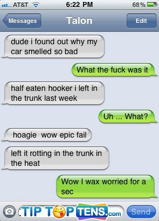 trunk 10 More Funny iPhone Text Fails