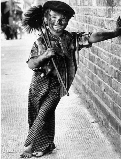 victorian style chimney sweep, a child chimney sweep,  hulton pi
