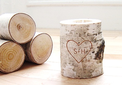 md_etsy carved initials birch tree tea light holder by urban forest